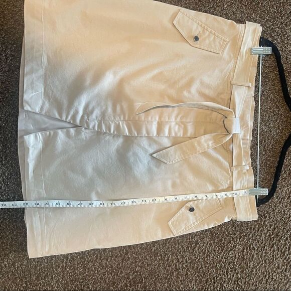 Express- Khaki High Paper Bag Waist Skirt with Tie Belt, Size XL - Picture 10 of 10